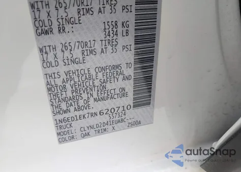 2024 Nissan Frontier Pro-4X 4X4 z USA, uszkodzony, nr VIN 1N6ED1EK7RN620710